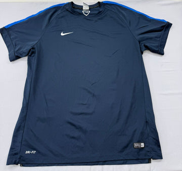 Nike Men's Navy Dri-FIT Football Jersey XXL Striped Short Sleeve