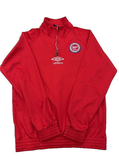 Retro Umbro Men's Red Jacket – Size M, Full Zip, Long Sleeve