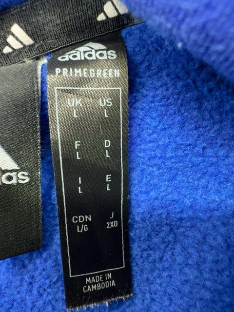 Adidas Unisex Blue Colorblock Primegreen Hoodie Size L