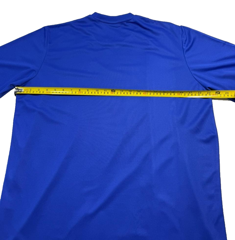 Adidas Men's Royal Blue Climalite Training Jersey White Stripes Ecole De Foot L