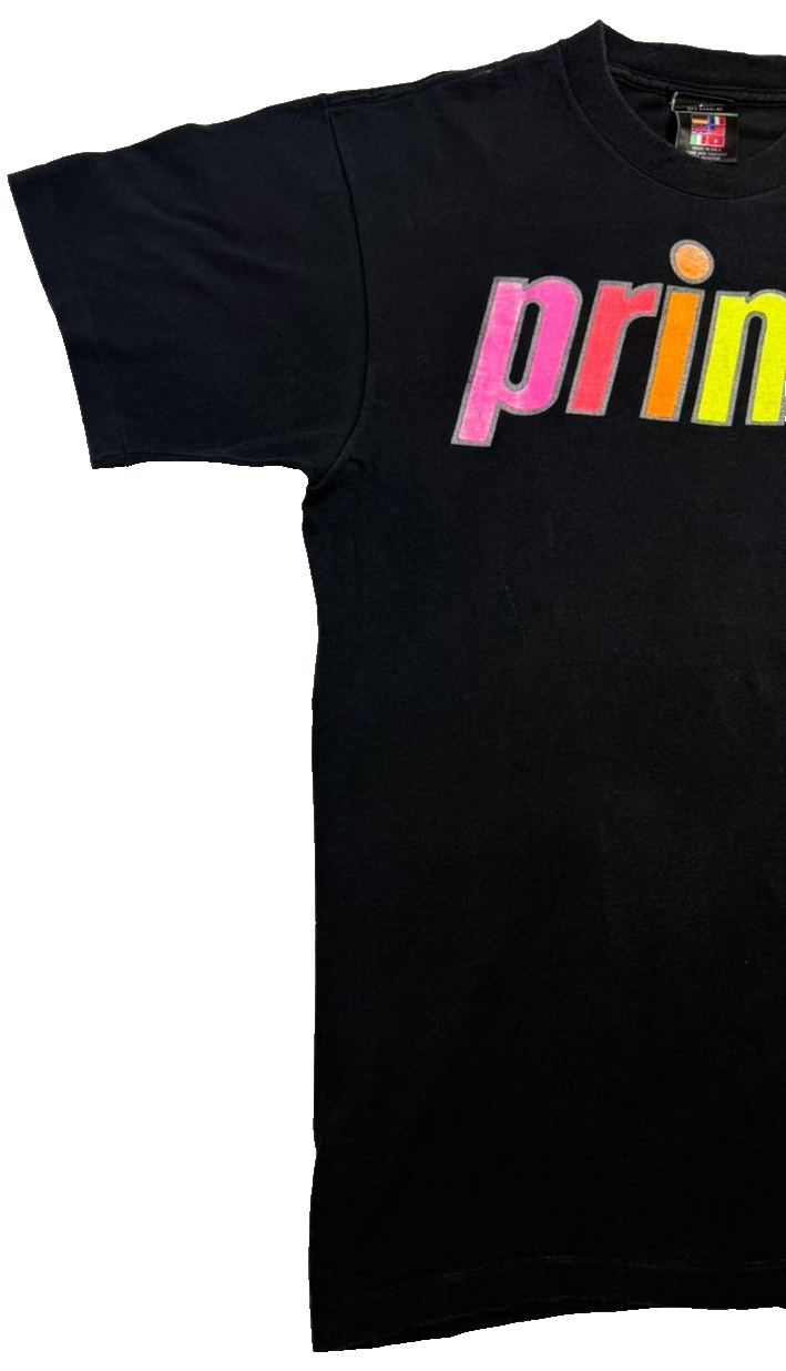 Black T-Shirt With A Rainbow "Prince" Logo Graphic Unisex - Size M