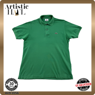 Lacoste L1212 Green Cotton Pique Polo Shirt Size 3 EU Short Sleeve
