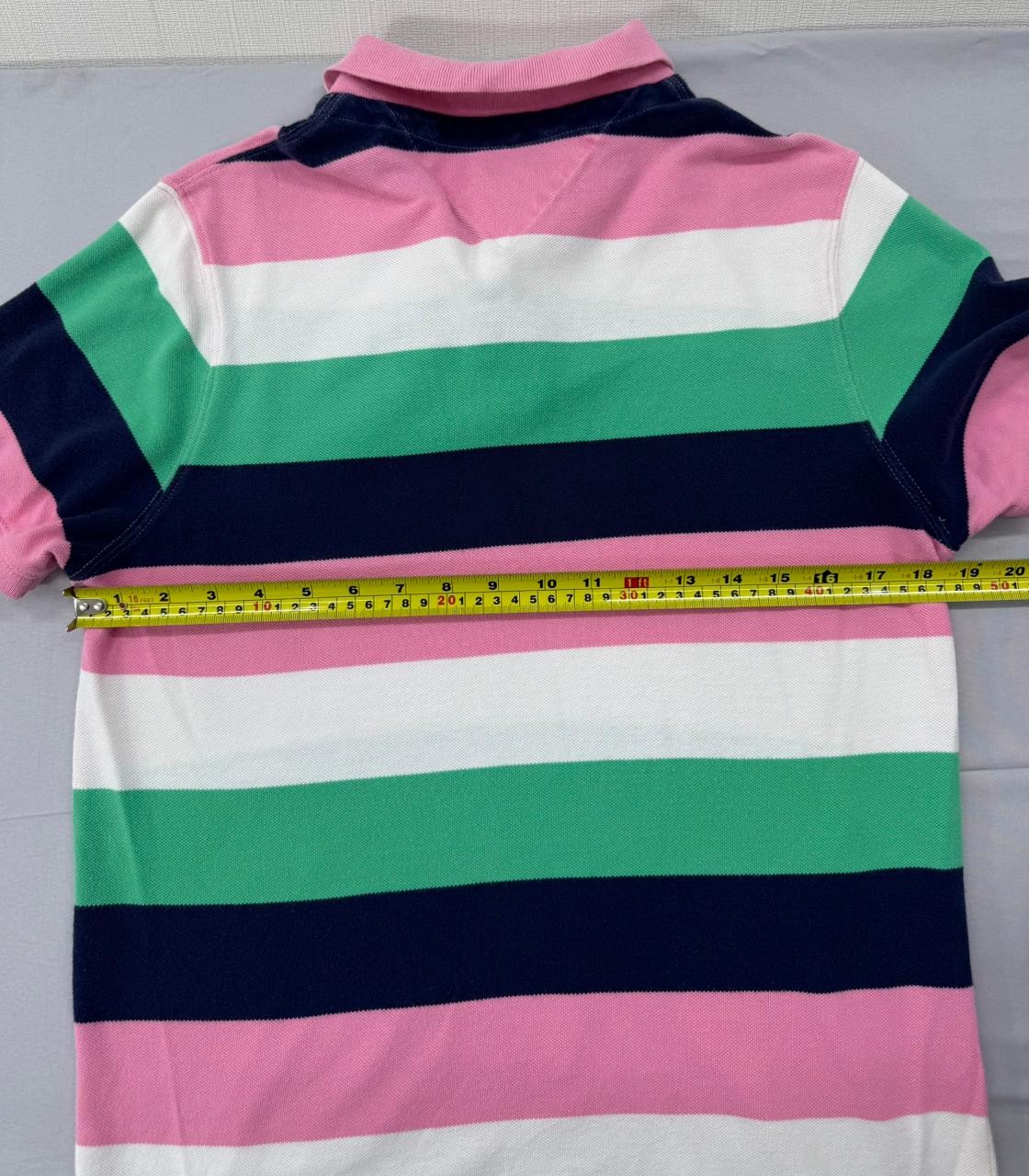 Tommy Hilfiger Men's M Multicolor Stripe Slim Fit Polo Cotton Shirt
