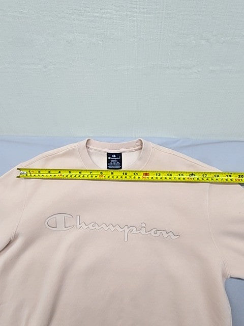 Champion Cream Fleece Pullover Sweatshirt Crewneck S