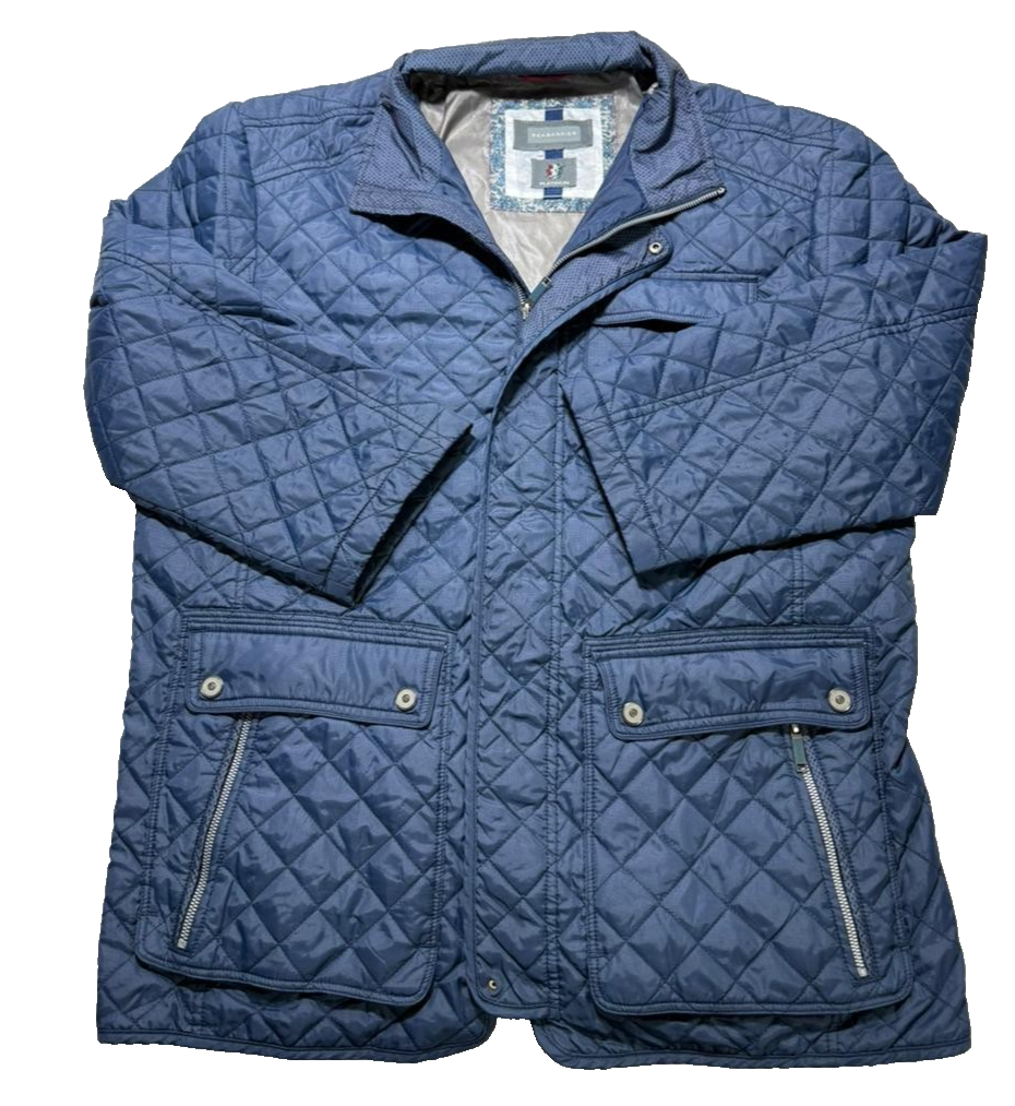 Men Sea Barrier Men's Quilted Jacket Blue L Multi Pockets