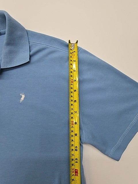 Polo Herren Poloshirt Hellblau Logo Knopf Größe M Top