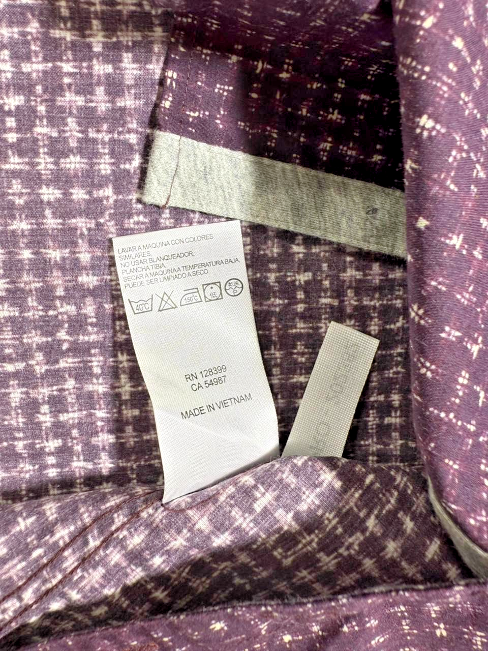 Dkny-Purple Faded Check Formal Shirt For Men Long Sleeve - 100% Cotton - Size M