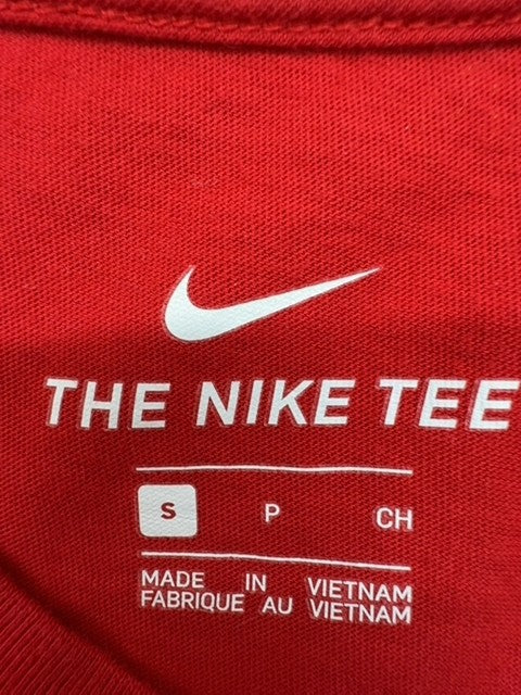 Nike Men's Red Athletic Crew Neck Short Sleeve T-Shirt Small Cotton