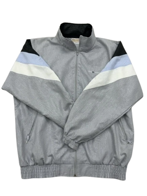Challenger Men's Gray Jacket – Size 4, Striped, Long Sleeve