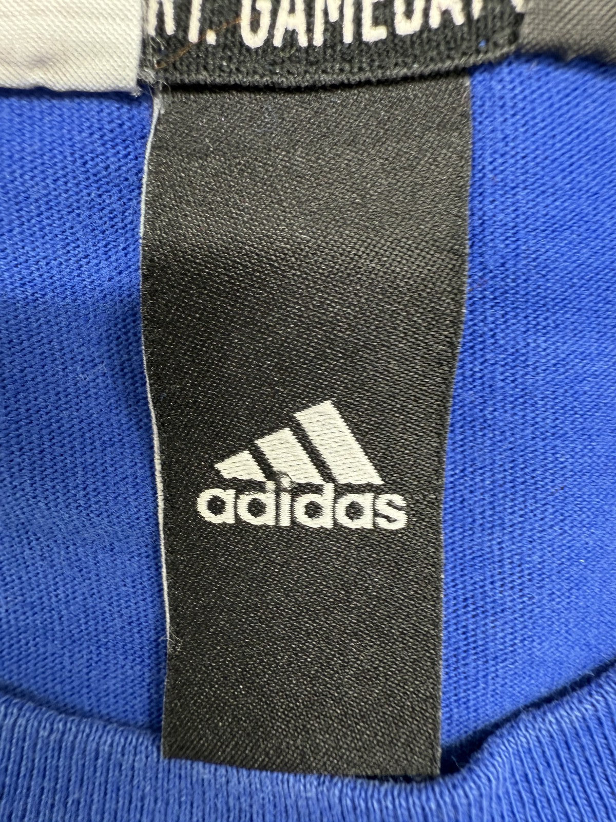 Adidas Men's Blue Logo Cotton T-Shirt XL Regular Fit Short Sleeve