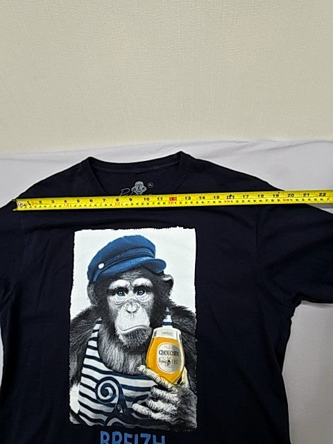 Palamana Unisex Adult Black Monkey Graphic T-Shirt XL 100% Cotton