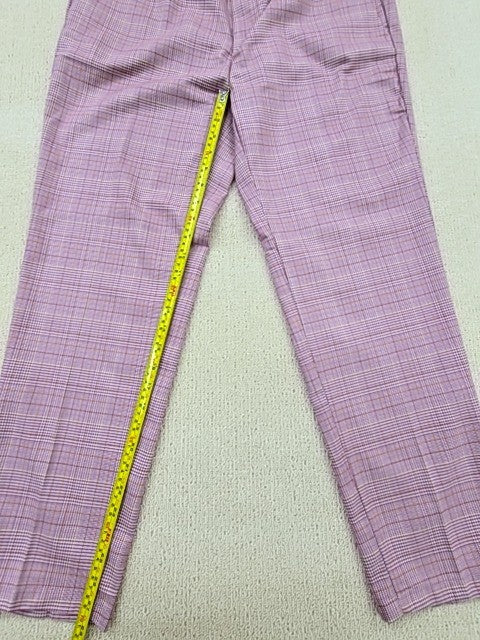 Reiko Women's Pink Plaid Liv Fancy Straight Trousers Size 32