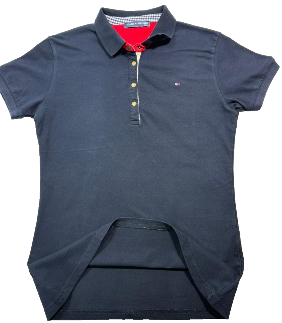 Tommy Hilfiger Women's Slim Flag Polo Shirt Short Sleeve Size XL Logo Cotton