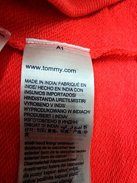 Tommy Jeans Men's Red Hot Linear Logo Hoodie Size M Cotton Blend