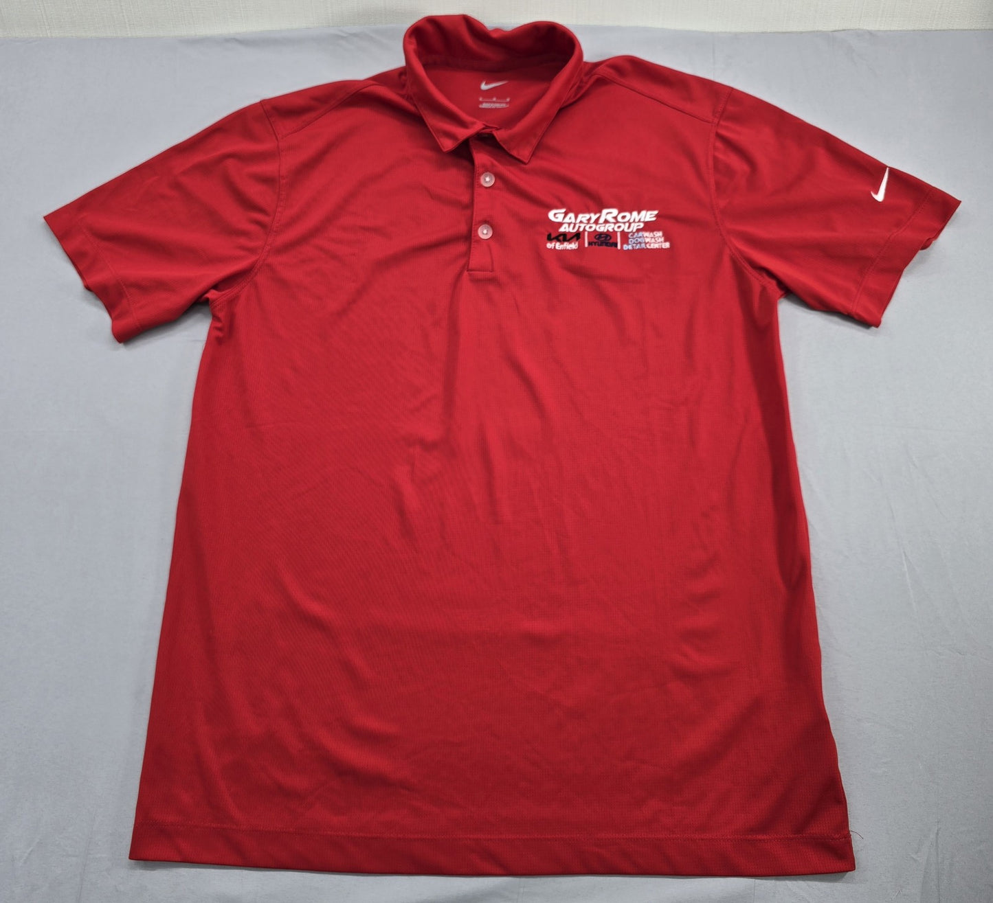 Nike Men's Red Dri-FIT Polo Shirt Size M Short Sleeve Button-Down