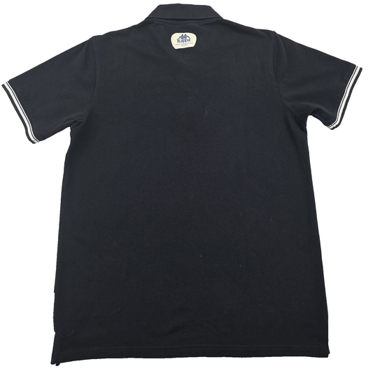 Kappa Black Cotton Polo Shirt Men's M Short Sleeve Embroidered Logo