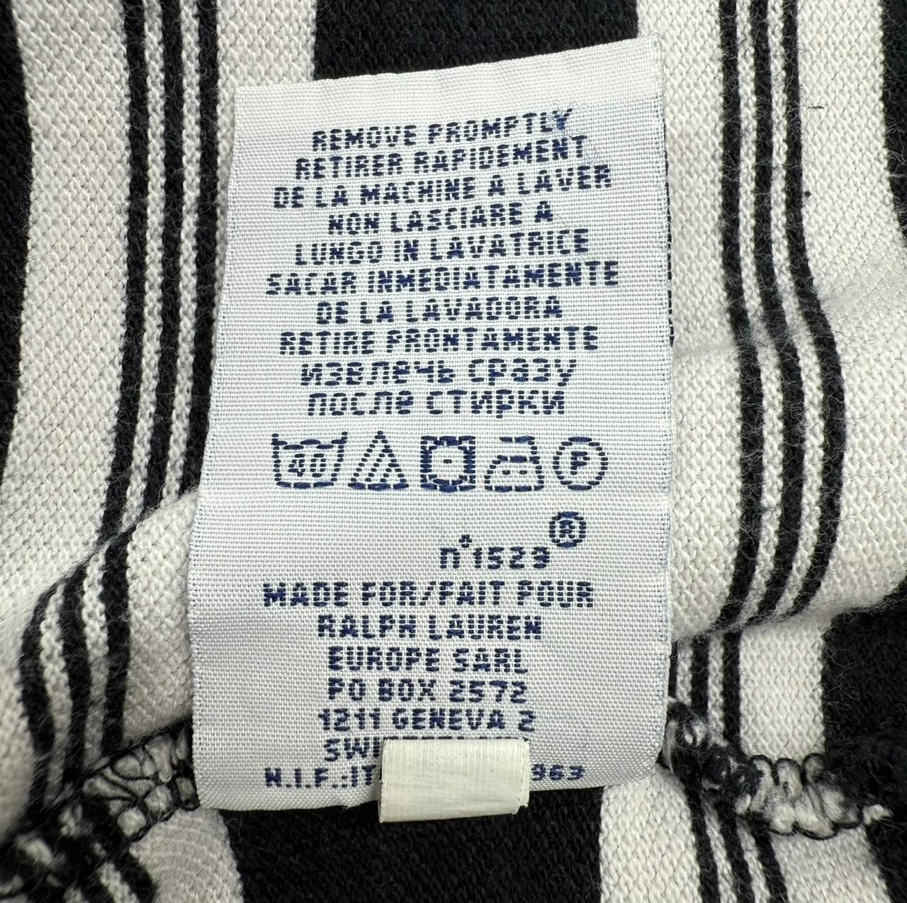 Polo Ralph Lauren Custom Fit Striped Polo Shirt XL Black White