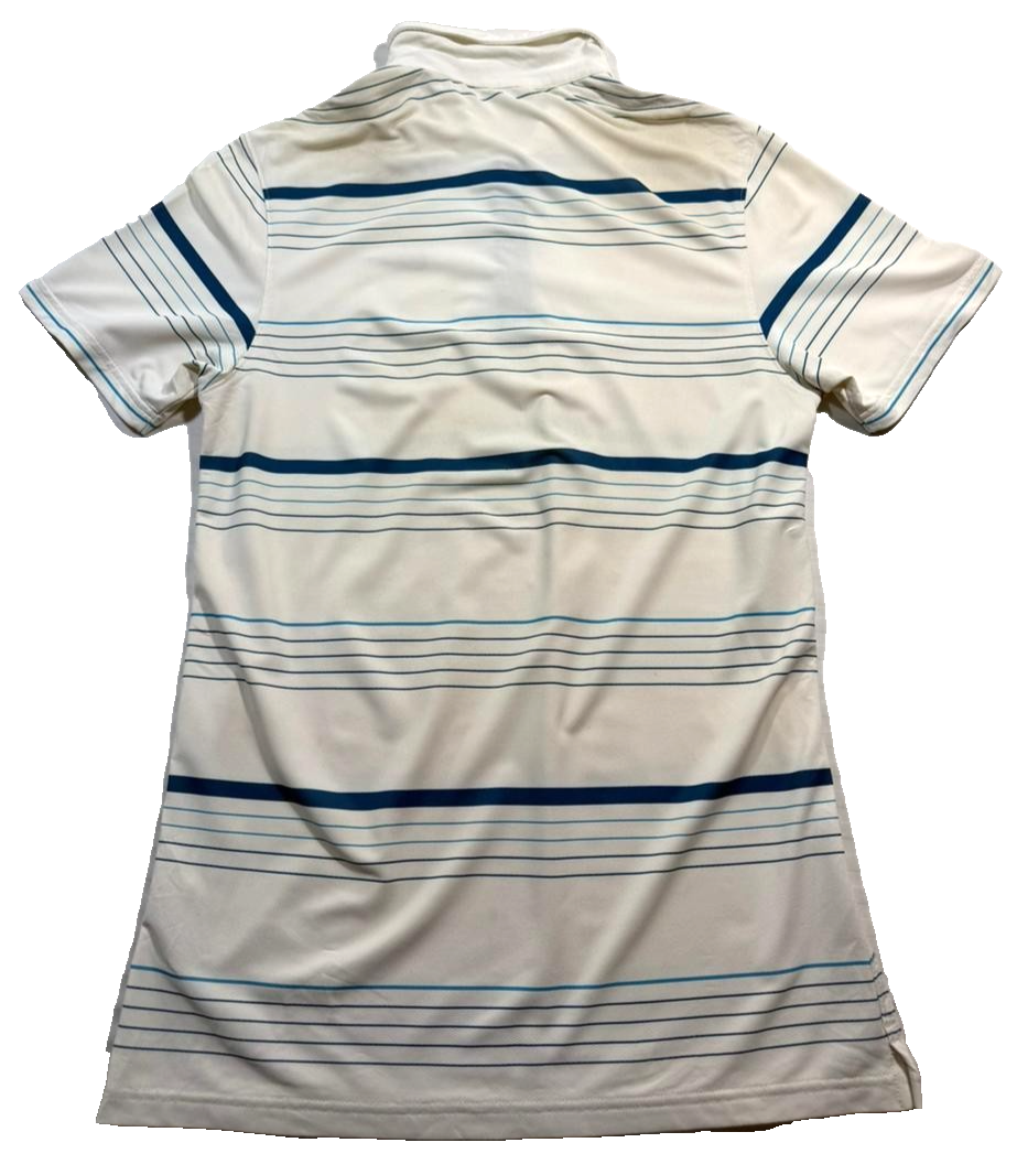 Nike Dri-Fit Golf Polo Shirt With White And Blue - Size S