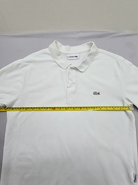 Lacoste Men's White Short Sleeve Polo Shirt Size S France Cotton