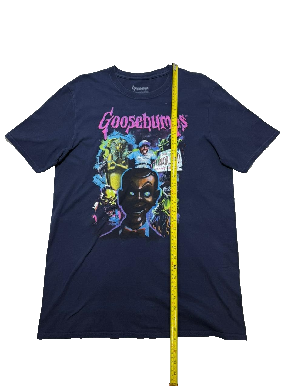 Goosebumps T-Shirt Men's Large Blue Welcome To Horror-Land Short Sleeve Tee
