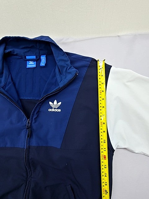 Adidas Men's Navy/White 3-Stripes Track Jacket M Zipper