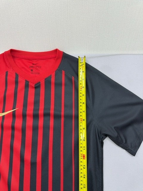 Nike Striped Division Dri-FIT Red/Black V-Neck Jersey M Slim Fit