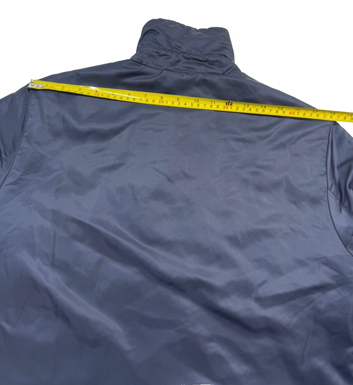 Champion Men's Navy Coach Jacket Logo Tape Sleeves Quilted Lining Size M
