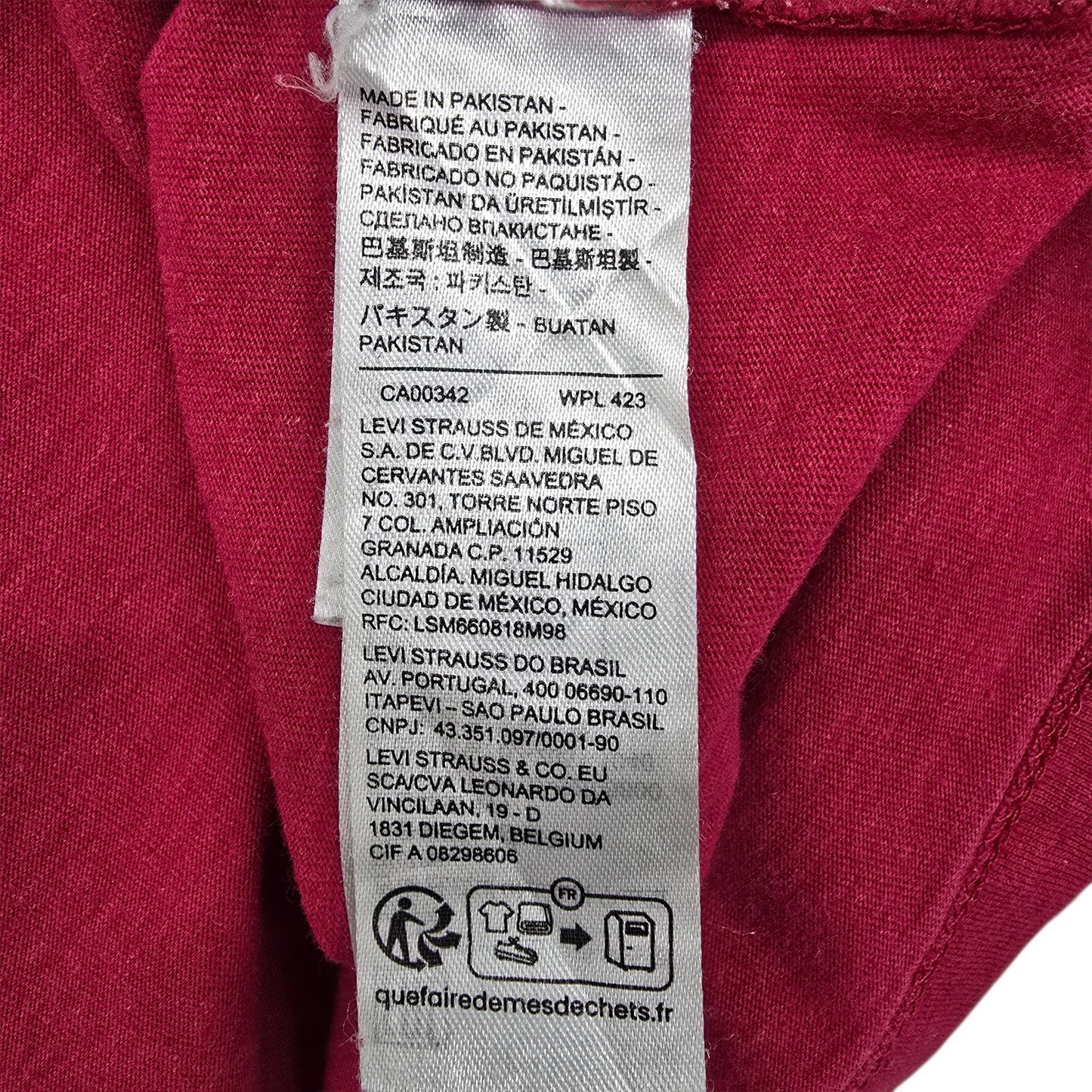 Levi's Men's Maroon Crew Neck T-Shirt Size XL