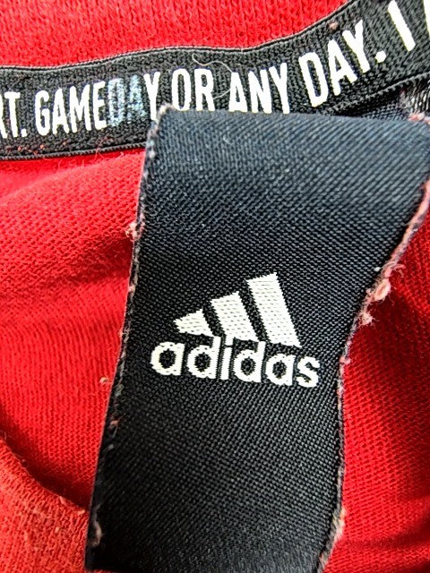 Adidas Men's Red Short Sleeve T-Shirt Size L Crewneck Sport Logo