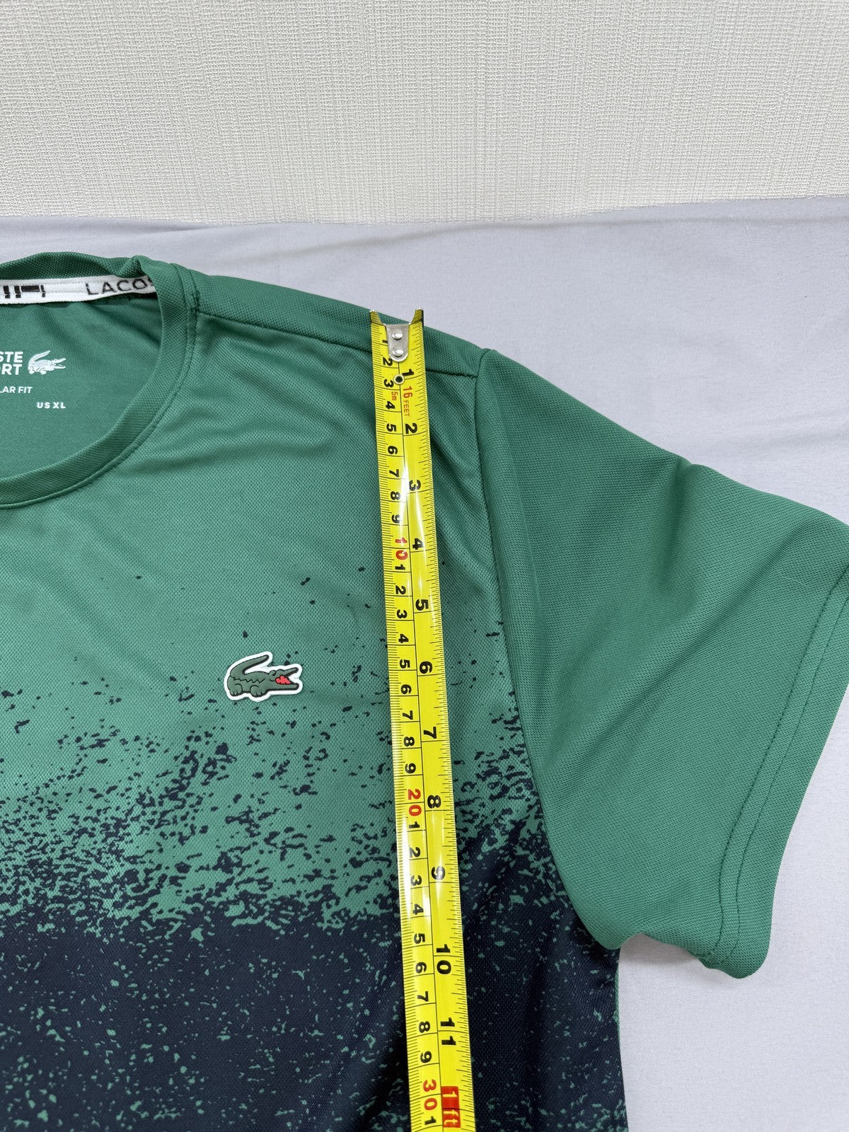 Lacoste Sport Green XL T-Shirt Ultra Dry Croc Logo Short Sleeve