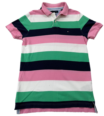 Tommy Hilfiger Men's M Multicolor Stripe Slim Fit Polo Cotton Shirt