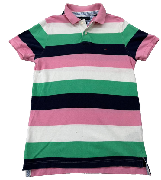 Tommy Hilfiger Men's Multicolor Polo Shirt – Size M, Slim Fit, Striped