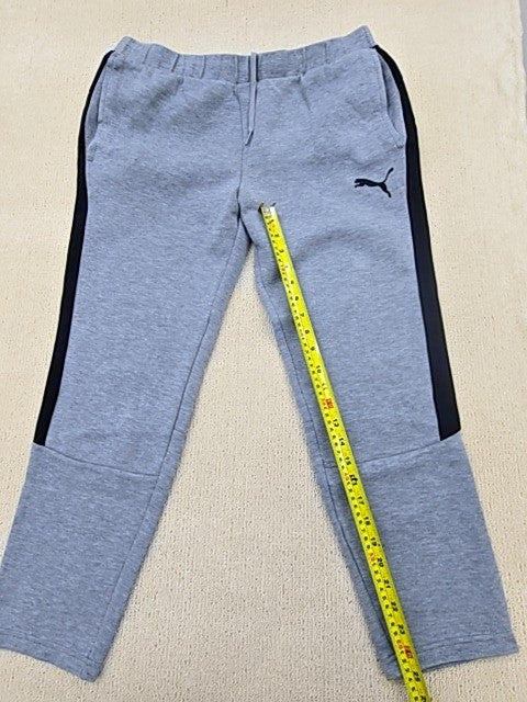 Puma Unisex Gray Tapered Sweatpants Size L Elastic Waist Knit