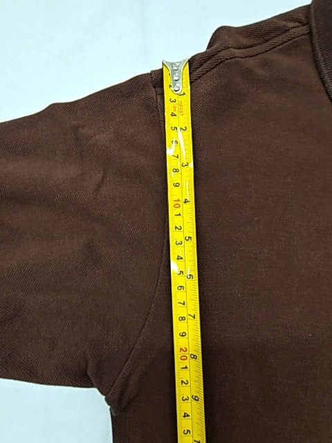 Lacoste Men's Brown Size 3 Short Sleeve Polo Cotton Pique Shirt