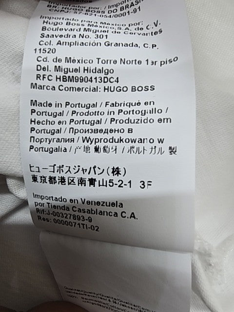 HUGO BOSS Mens White Logo Graphic T-Shirt Size M Regular Fit
