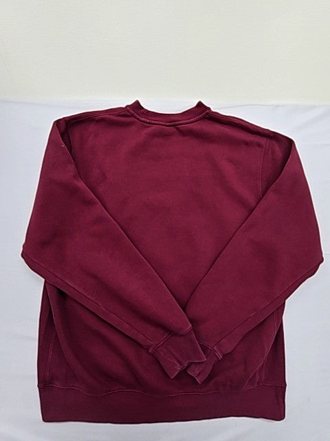 Nike Crewneck Fleece Sweatshirt Maroon M Long Sleeve Swoosh