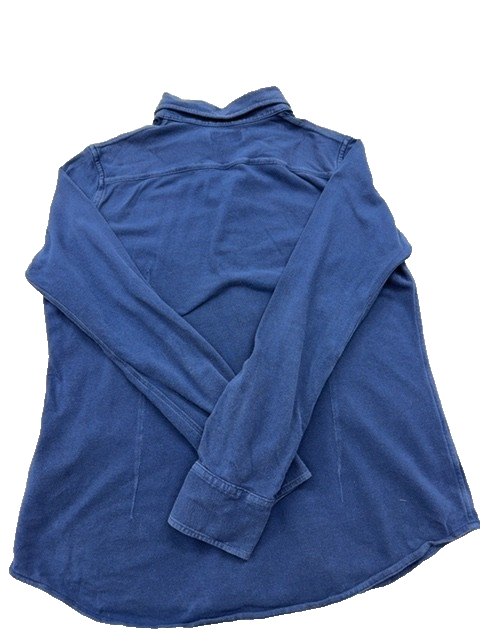 Ralph Lauren Men's Blue Mesh Button Down Shirt Slim Long Sleeve