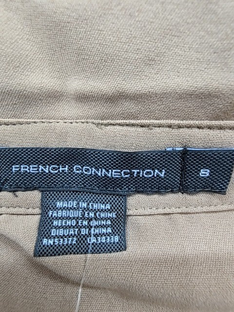 French Connection 71TVR Camel Midi Dress UK 8 Cotton Belted