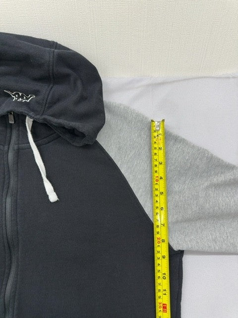 Kappa Men's Black/Grey Raglan Fleece Hoodie XL Zipper Long Sleeve
