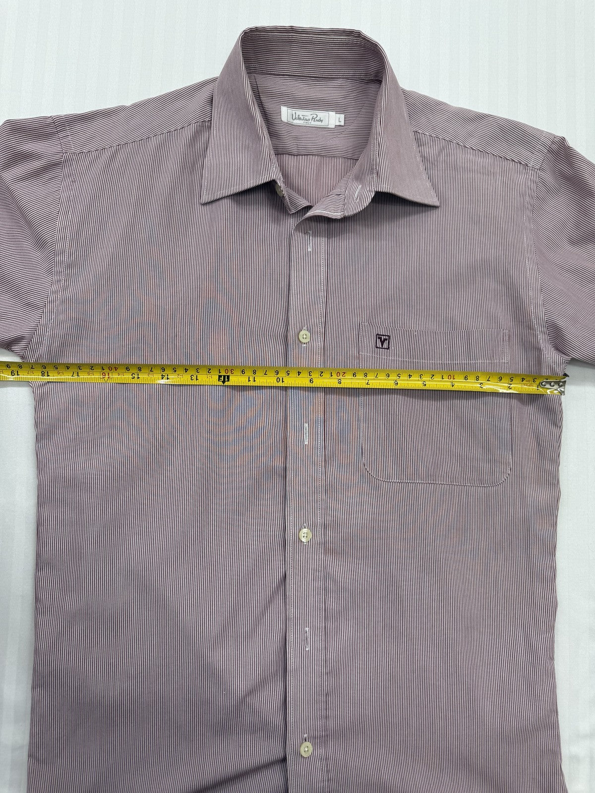 Valentino Rudy Mauve Striped L Long Sleeve Cotton Shirt Italy