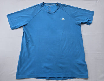 Adidas Men's Blue Performance T-Shirt Size L Short Sleeve Crewneck