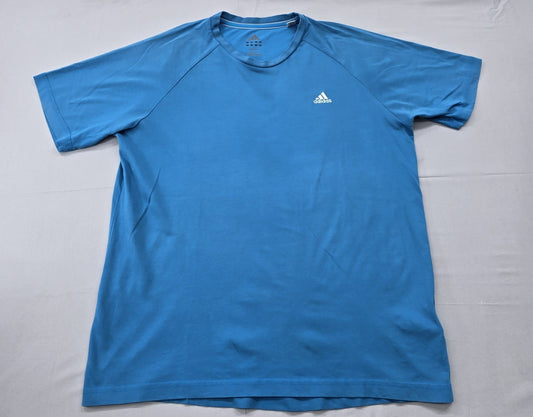 Adidas Men's Blue T-Shirt – Size L, Short Sleeve, Crew Neck – Ref A16A8