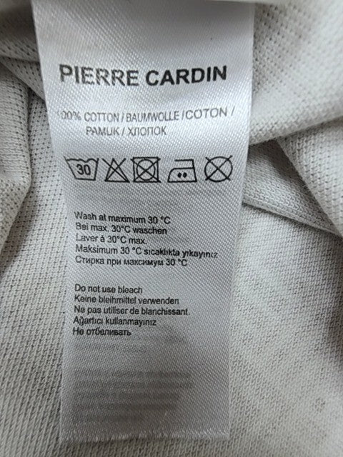 Pierre Cardin Boys Beige Geometric Polo Shirt Size M Regular Condition