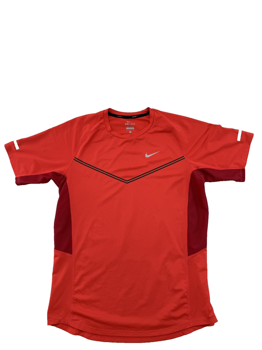 Nike Men's Red T-Shirt – Size M, Short Sleeve, Crew Neck – Ref 6BB54