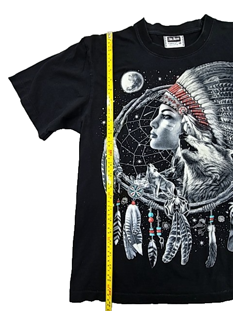 The Roxx Unisex Native American Graphic T-Shirt Black L 100% Cotton
