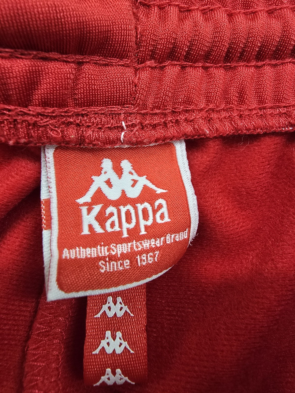Kappa Red Medium Track Pants Polyester Drawstring Logo Tape M