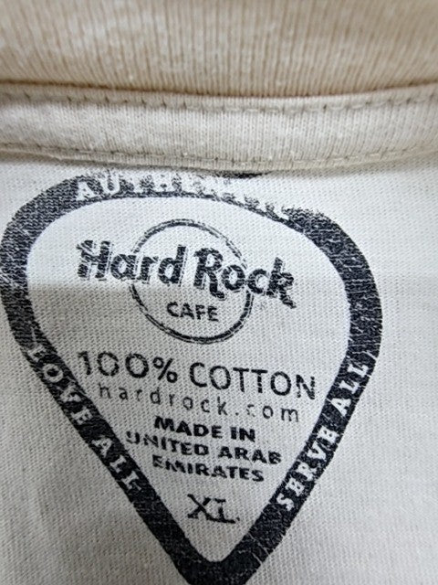 Hard Rock Cafe Unisex White Crewneck T-Shirt XL Short Sleeve Cotton