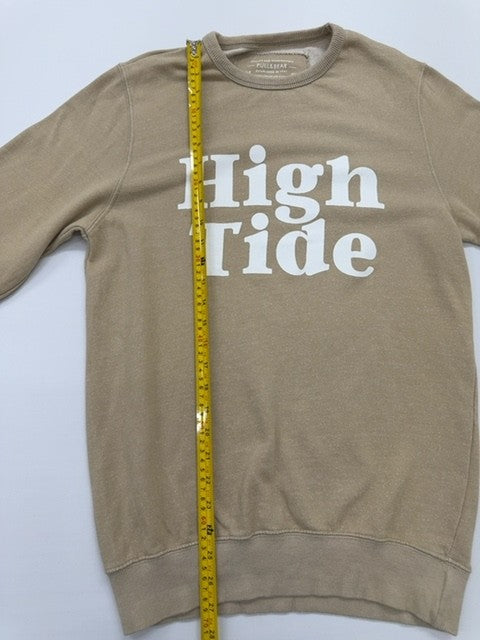 Pull&Bear Boys Tan Graphic Crew Sweatshirt Size S Pullover
