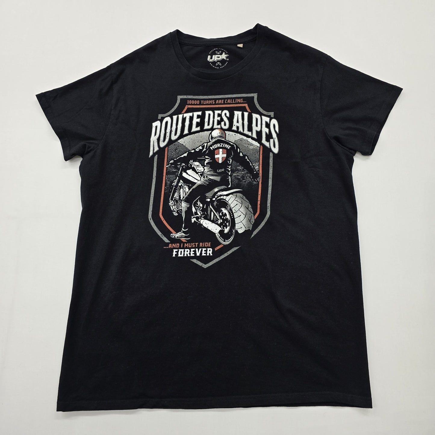 Upcycled People Men's Black Motorcycle Graphic T-Shirt Size Large