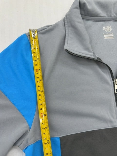 Nike Men's Grey Color Block Full-Zip Track Jacket Size S